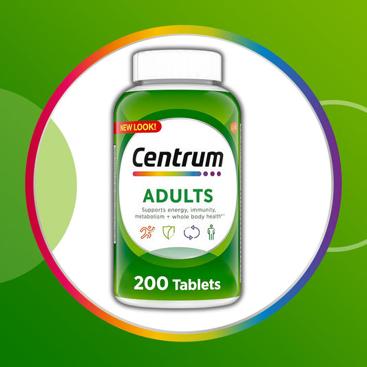 Centrum Adults - Multivitamin/Multimineral Supplement with Antioxidants, Zinc, Vitamin D3 and B Vitamins, Gluten Free, Non-GMO Ingredients - 200 Count