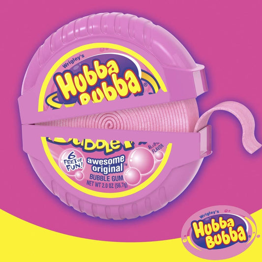 HUBBA BUBBA -  Awesome Original - Bubble Gum Tape - USA, (Pack of 1)