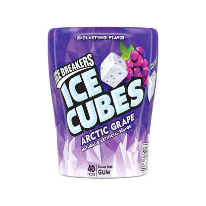 ICE BREAKERS - Ice Cubes - Arctic Grape - Sugar Free - Chewing Gum Bottle, 40 pieces