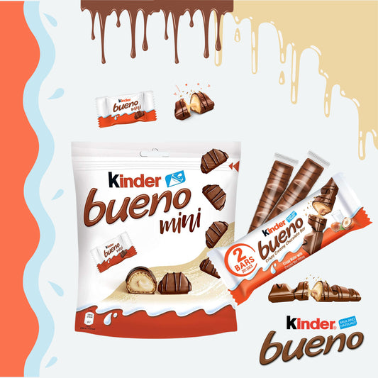 Kinder Bueno - Milk Chocolate and Hazelnut Cream - Crispy Chocolate Bite