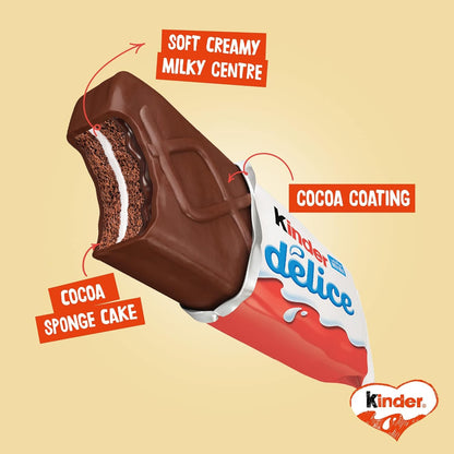 Kinder Delice - Rich & Smooth Milk Chocolate Creamy Pastry Cake Biscuit - 39g