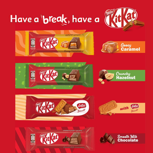 Kitkat Chocolate Mini Moments - Smooth Milk Chocolate, Lotus Biscoff, Gooey Caramel, and Crunchy Hazelnut