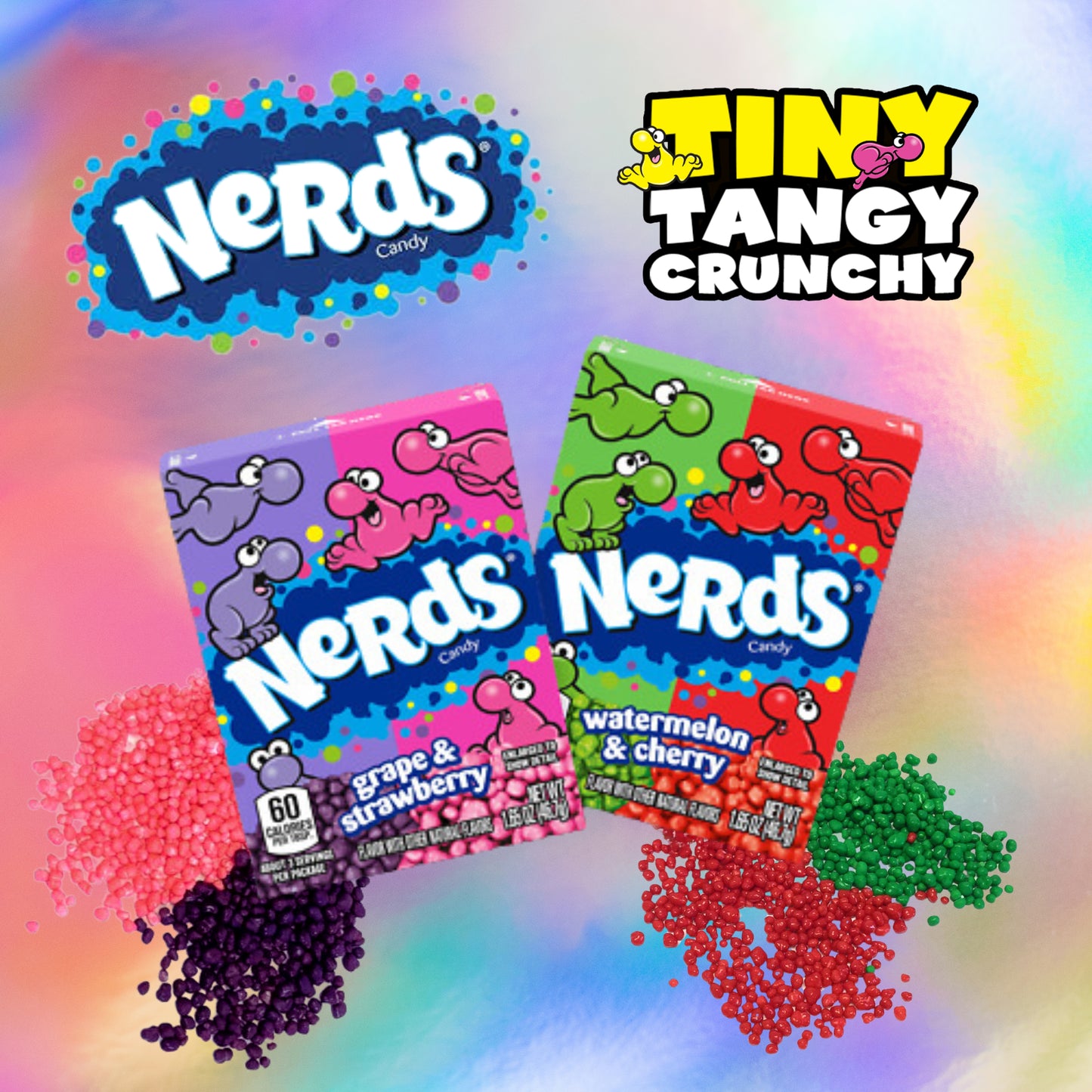 Nerds - Candy - Watermelon & Cherry - Grape & Strawberry - 46g - USA