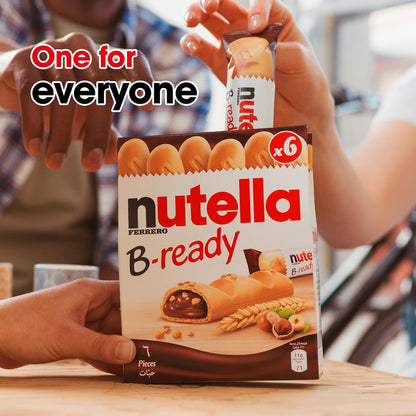 Nutella Ferrero B- Ready, Wafer Coated Chocolate Biscuits - 22g Each and 6 Pack