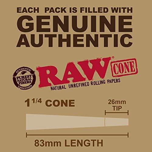 RAW - Pre-Rolled Cone, Size 1-1/4 (6 Pack)