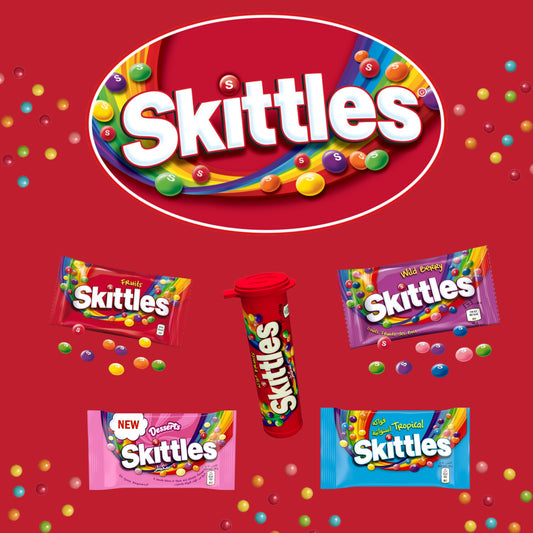 Skittles - Original - All Flavors - Fruits - Crazy Sours - Wild Berry - Tropical - Desserts (USA, Europe and Middle East)