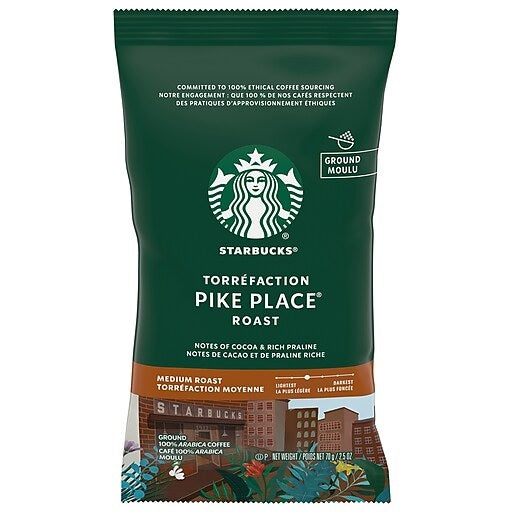 STARBUCKS - Ground Coffee, 100% Arabica (70 Grams / 2.5 oz) - USA